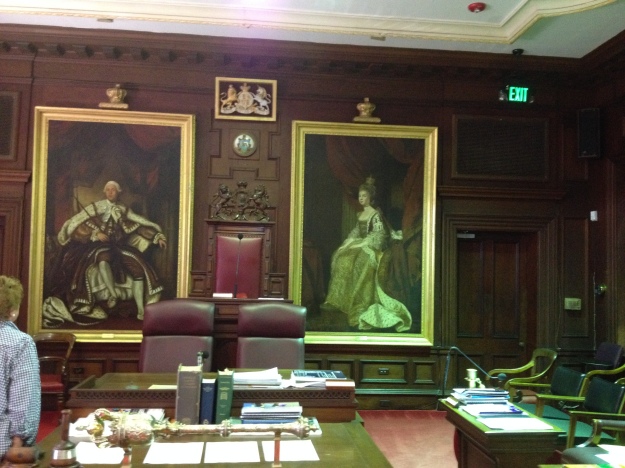 King George III and Queen Charlotte in Chamber of The House of Assembly