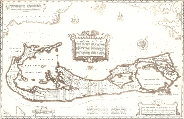 Early Bermuda Map showing Harington Sound (image Wikipedia)